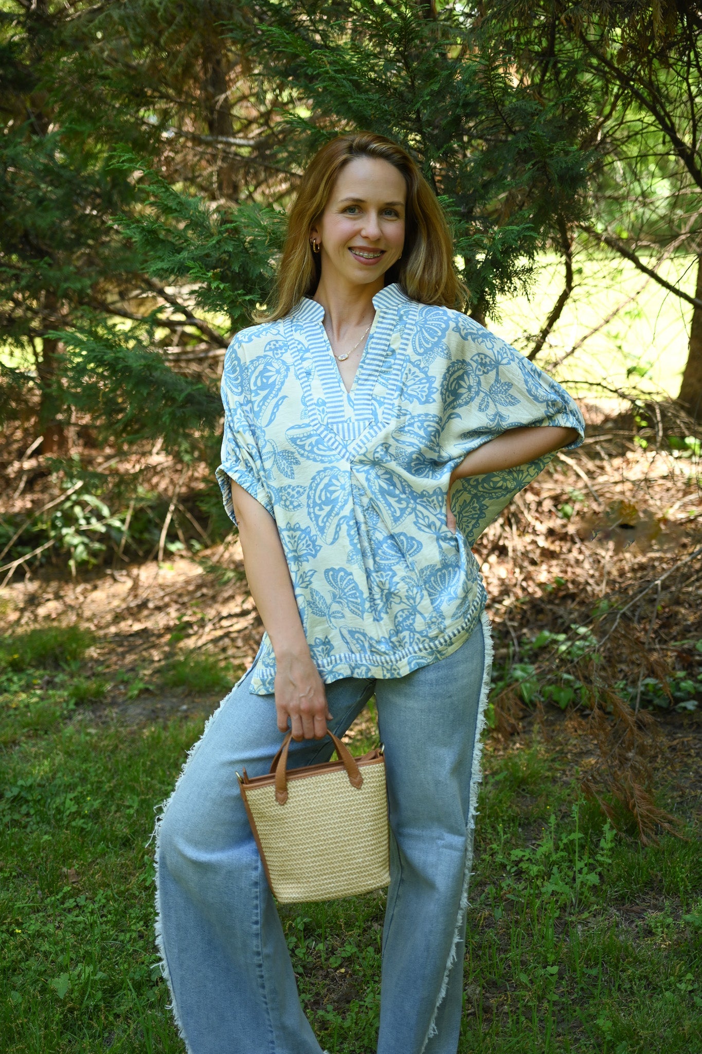Athens Light Blue Blouse - She Chester
