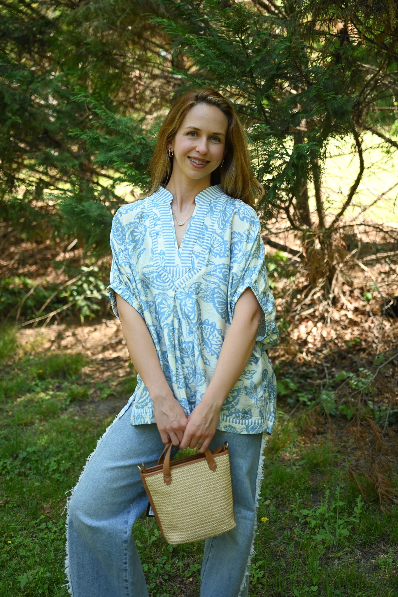 Athens Light Blue Blouse - She Chester