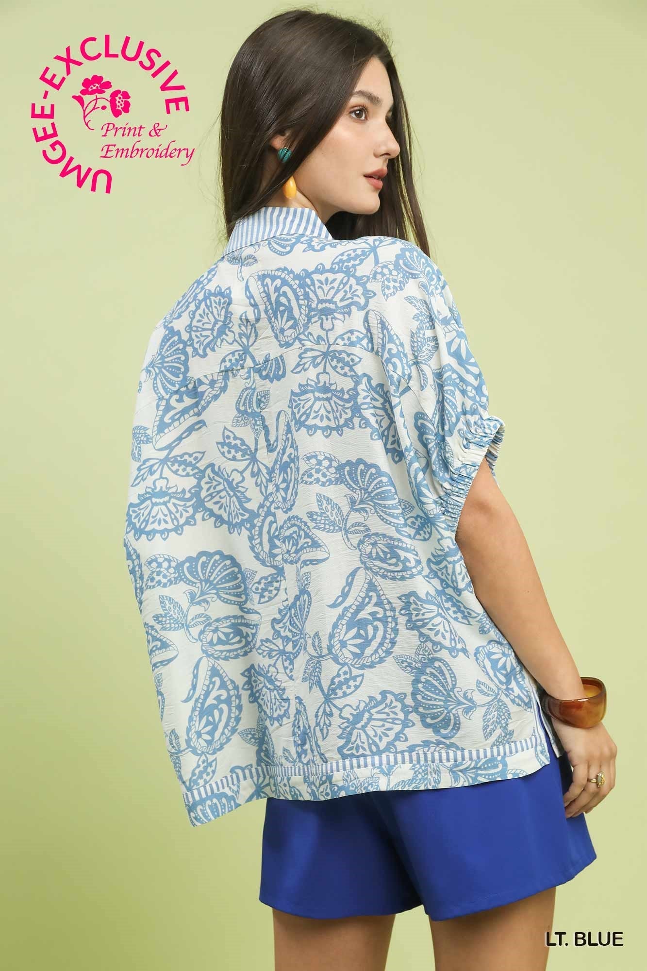 Athens Light Blue Blouse - She Chester