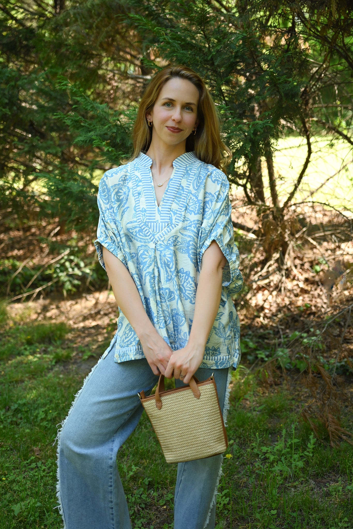 Athens Light Blue Blouse - She Chester