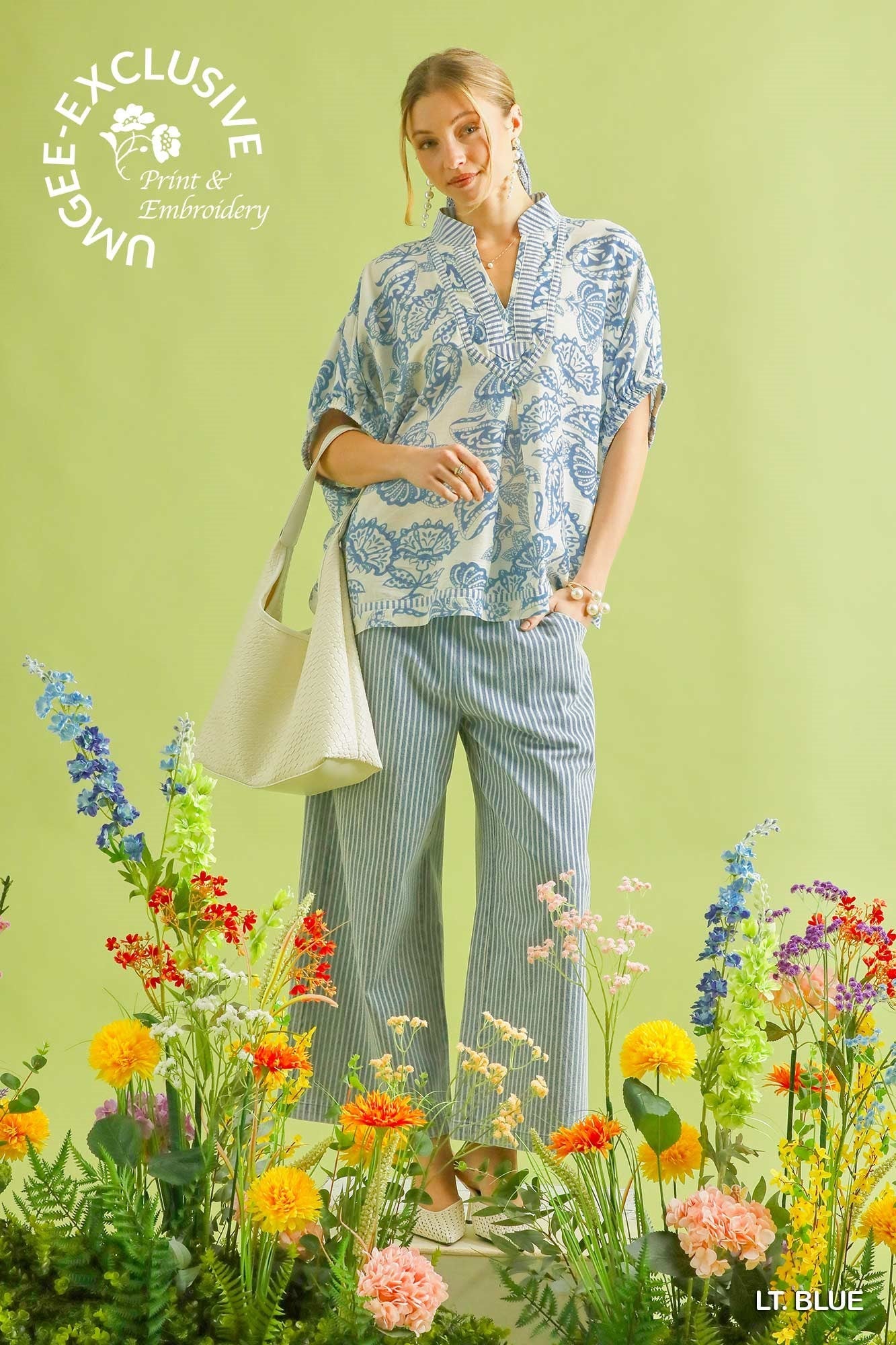 Athens Light Blue Blouse - She Chester