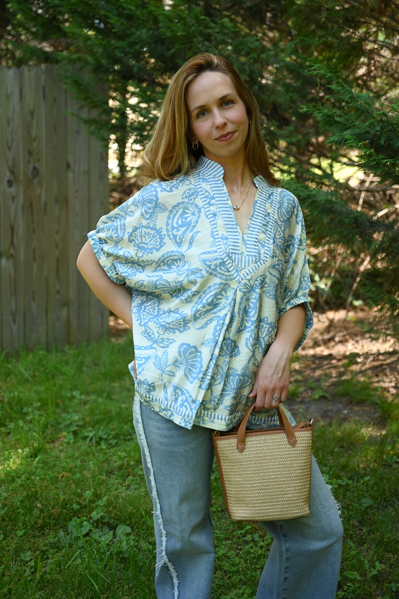 Athens Light Blue Blouse - She Chester