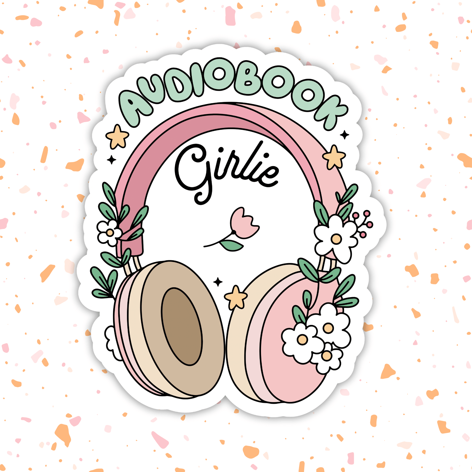 Audio Book Girlie Vinyl Sticker – Book Lover Gift: 2.5" - She Chester