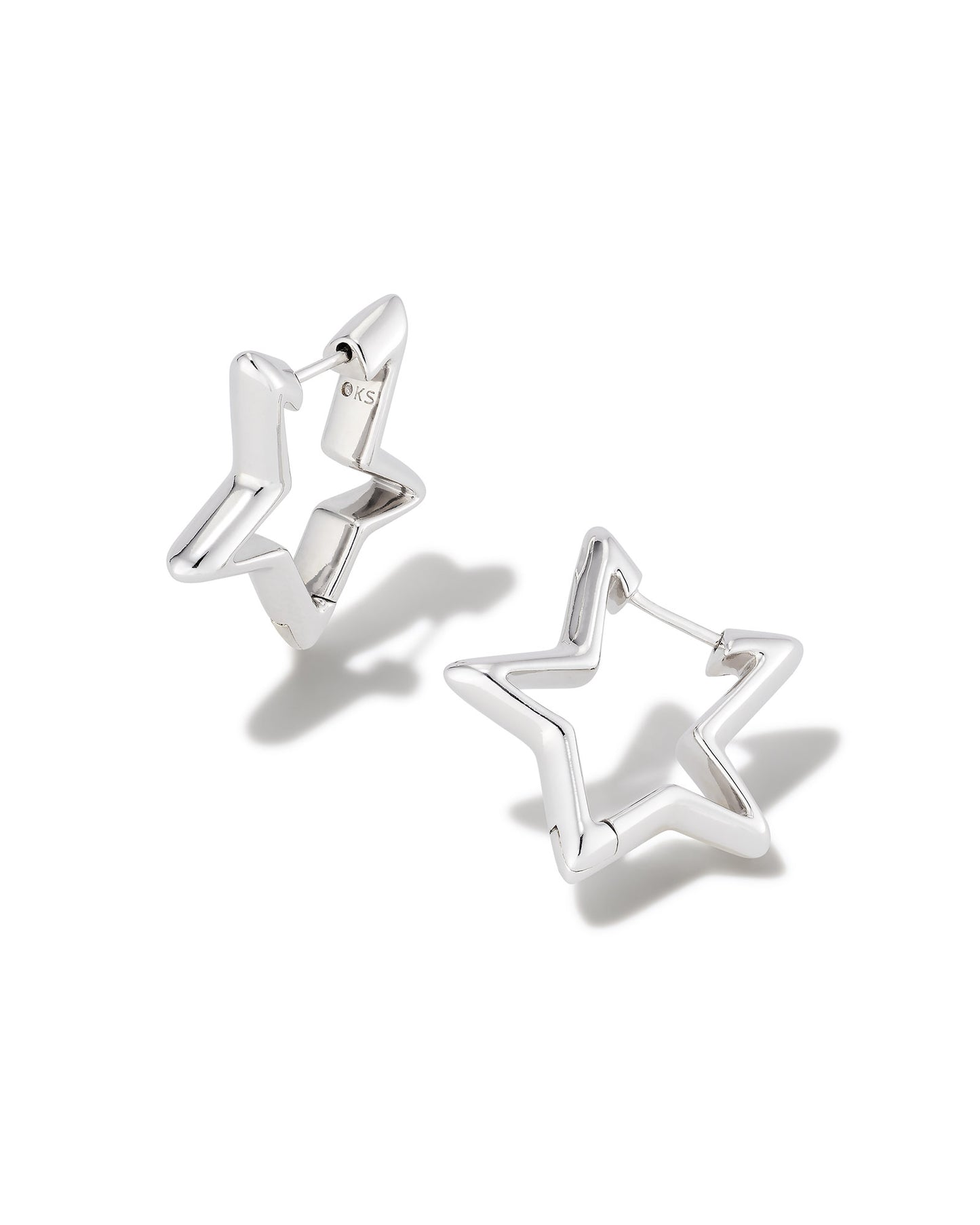 STAR HUGGIE EARRINGS IN SILVER