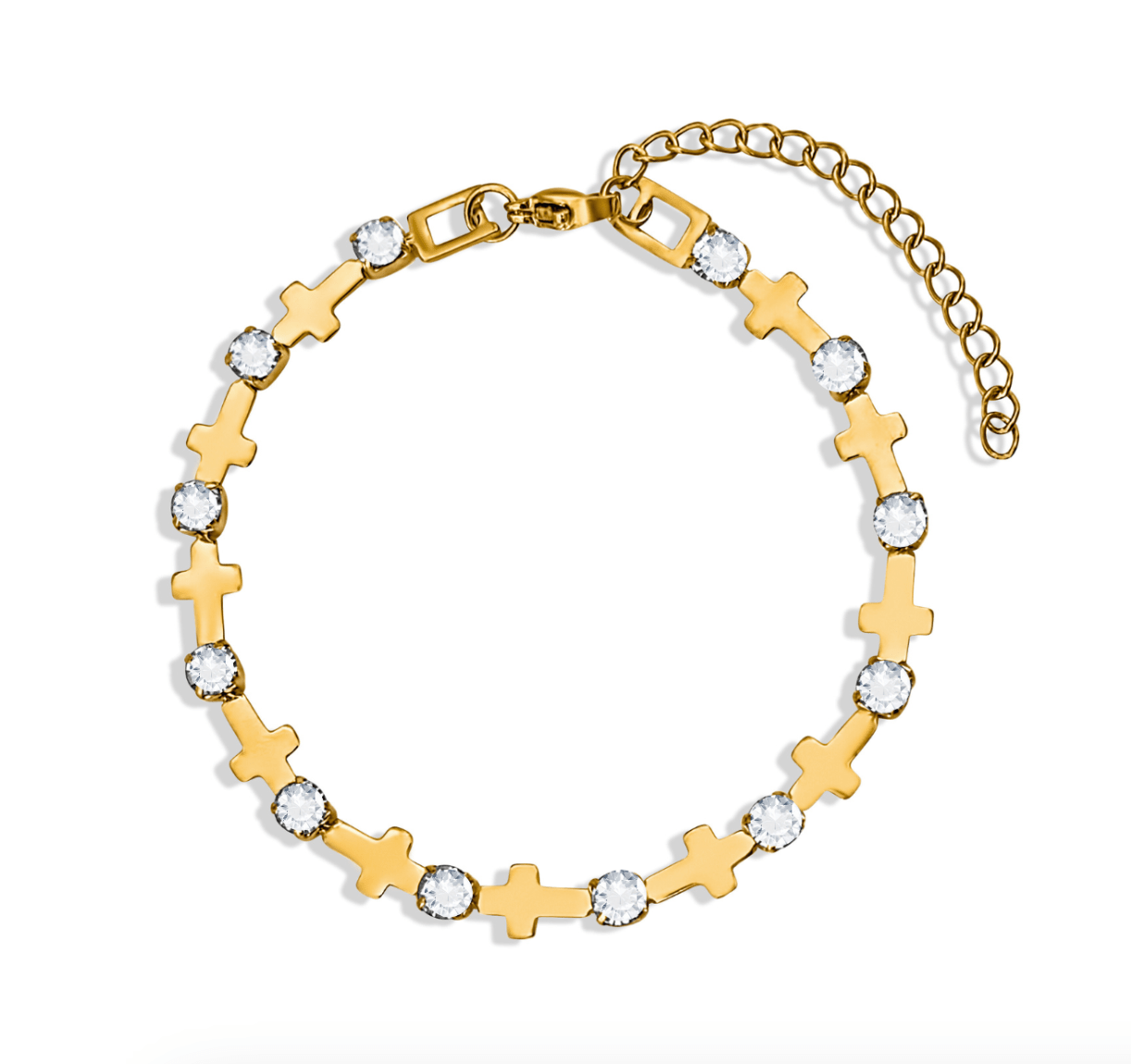 Axton Cross Chain Gold Bracelet - She Chester