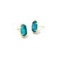 Grayson Stone Stud Gold Teal Abalone