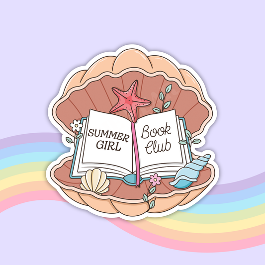 Summer Girl Book Club Vinyl Sticker – Summer Book Lover : 2.5"