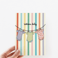 Welcome Baby Onesies Rainbow Striped New Baby Greeting Card