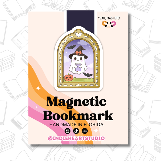 Ghost Portrait Magnetic Bookmark – Spooky & Cute