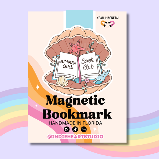 Summer Girl Book Club Shell | Magnetic Bookmark 