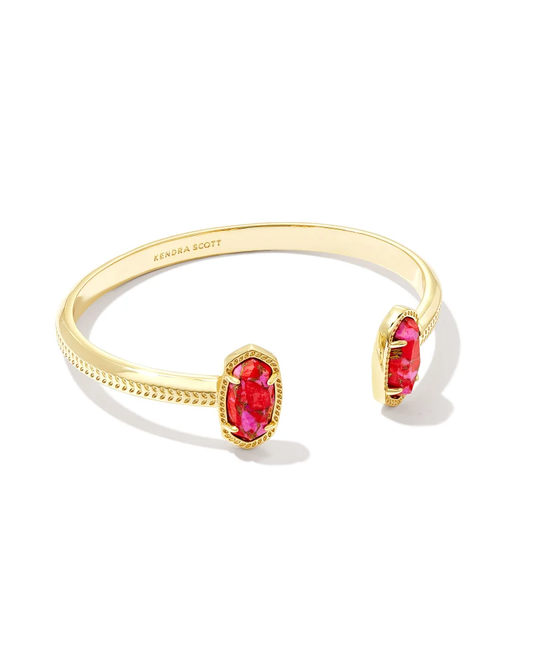 Elton Cuff Gold Red Fuchsia