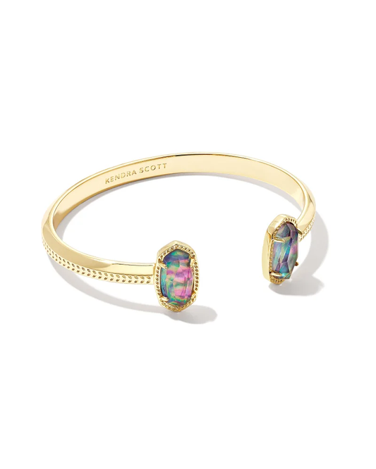 Elton Cuff Gold Lilac Abalone