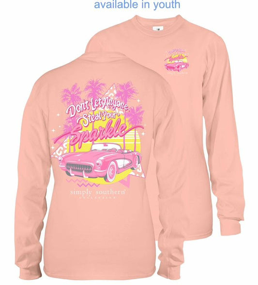 Don't Steal Sparkle Peach Long Sleeve -