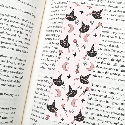 Boho Floral Witch Bookmark – Soft Matte Laminated