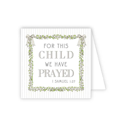 Baby Verse White Floral Frame and Bows Enclosure Card - She Chester