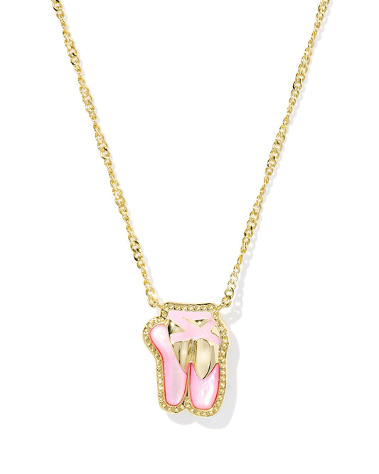Ballet Short Pendant Necklace Gold Blush MOP - She Chester