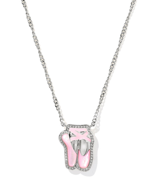 Ballet Short Pendant Necklace Rhodium Blush MOP - She Chester