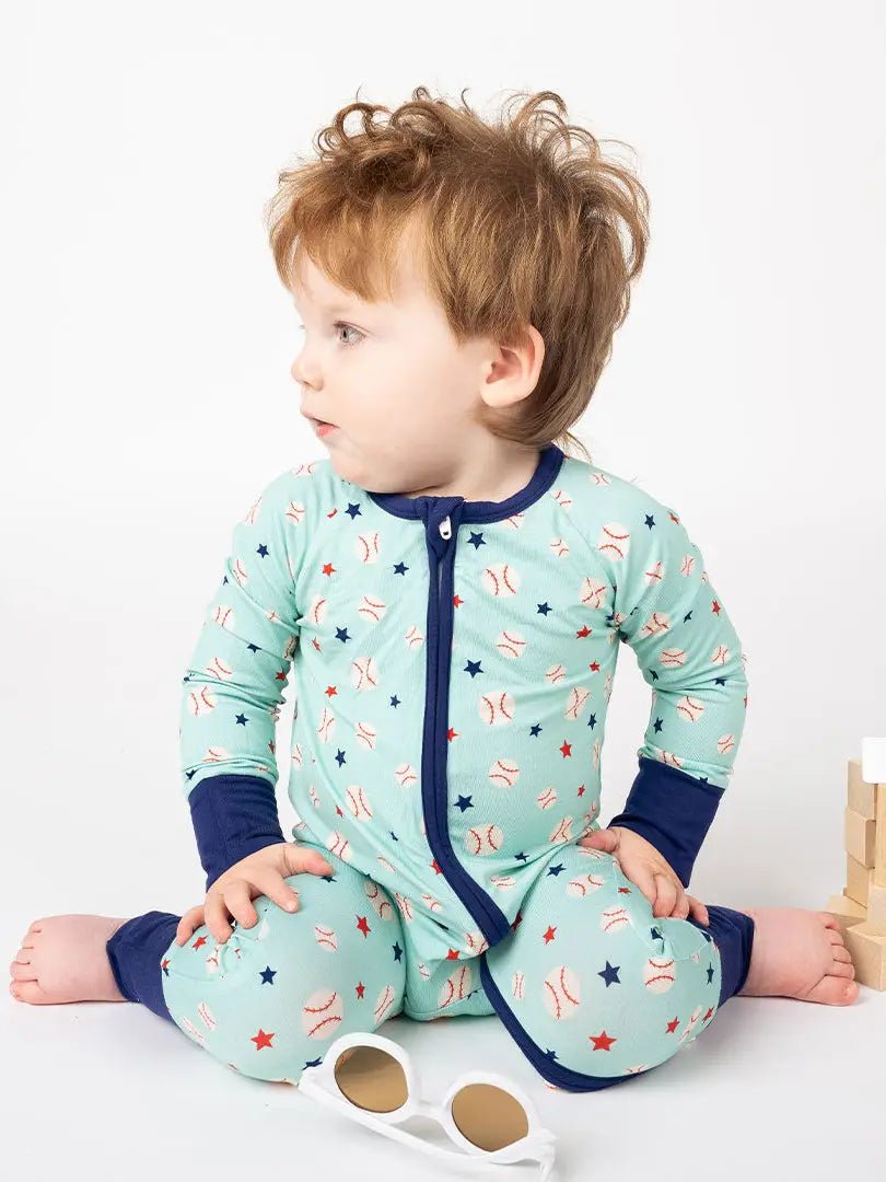 Baseball Buddies Sports Bamboo Convertible Baby Pajamas - She Chester