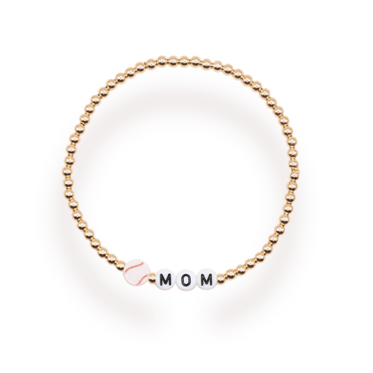 Baseball Mom Bracelet: Standard 6.75 / Gold - She Chester