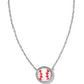BASEBALL SHORT PENDANT NECKLACESILVER IVORY MOTHER OF PEARL - She Chester