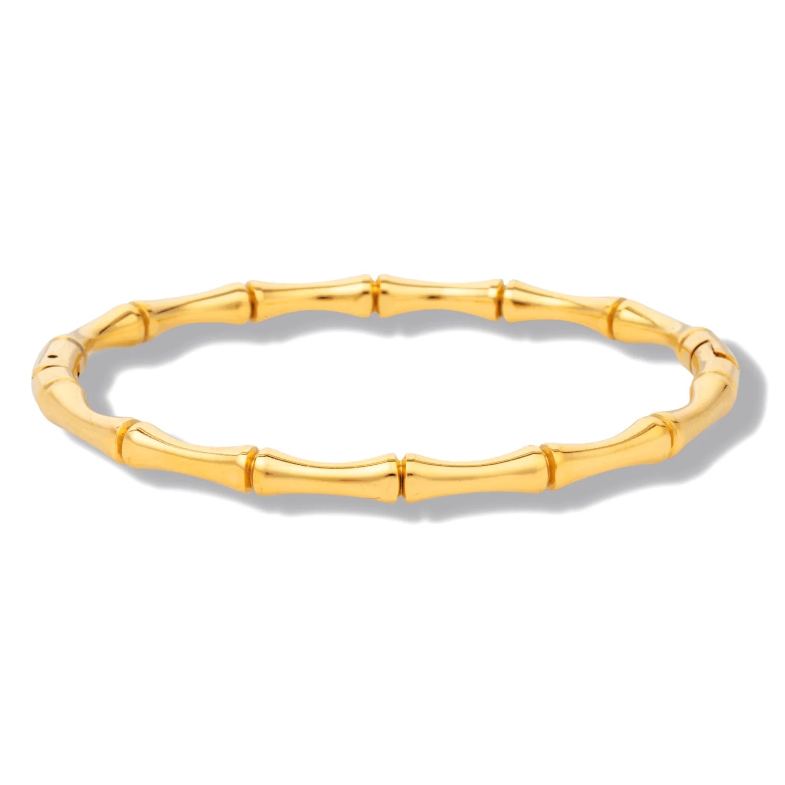 Baylor Bamboo Bangle Gold Bracelet - She Chester