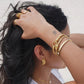 Baylor Bamboo Bangle Gold Bracelet - She Chester