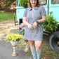BBQ Navy Gingham Dress - She Chester
