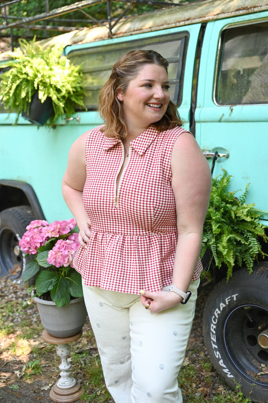 BBQ Red Gingham Tank - She Chester