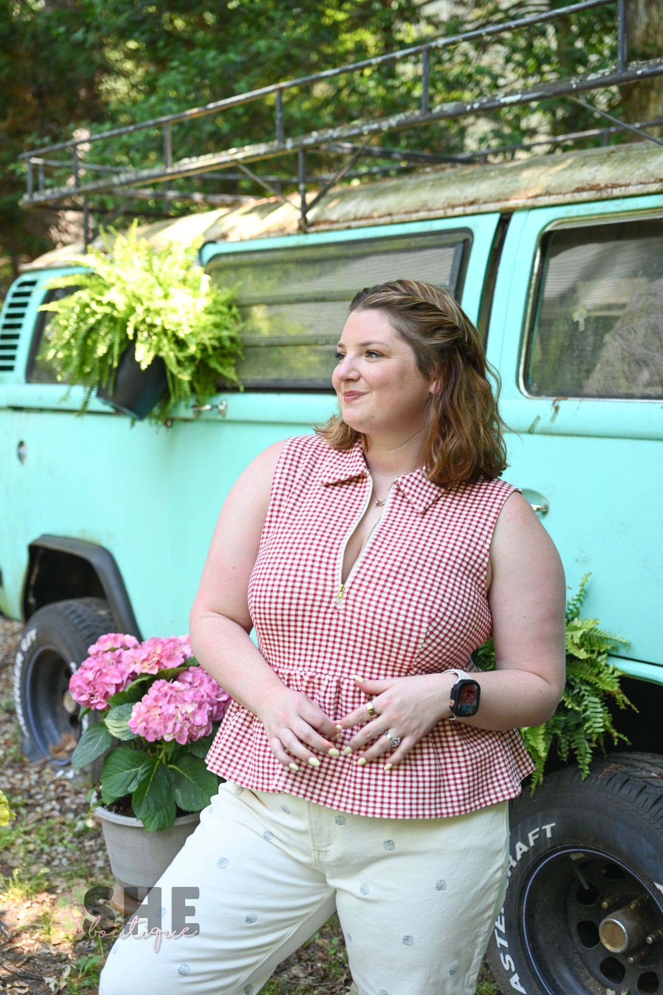 BBQ Red Gingham Tank - She Chester