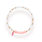 Pink Teach Pencil Charm Bracelet: Standard 6.75 inch / Gold