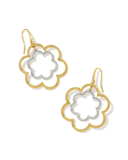 Susie Mixed Metal Open Frame Earring