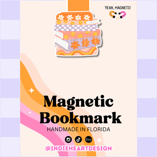 Groovy Book Stack | Magnetic Bookmark: No
