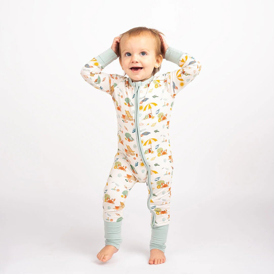 Beach Day Bamboo Convertible Baby Pajama - She Chester