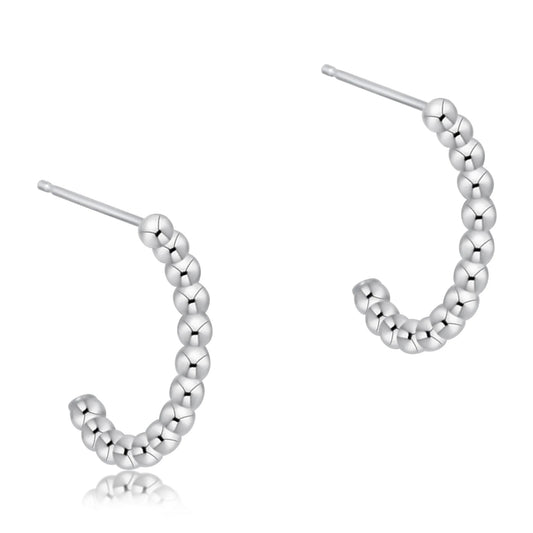 Beaded Classic 1" Hoop 2mm Silver - She Chester