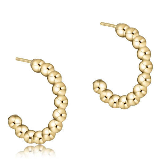Beaded Classic 1" Hoop 3mm Gold - She Chester