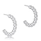 Beaded Classic 1" Hoop 3mm Silver - She Chester