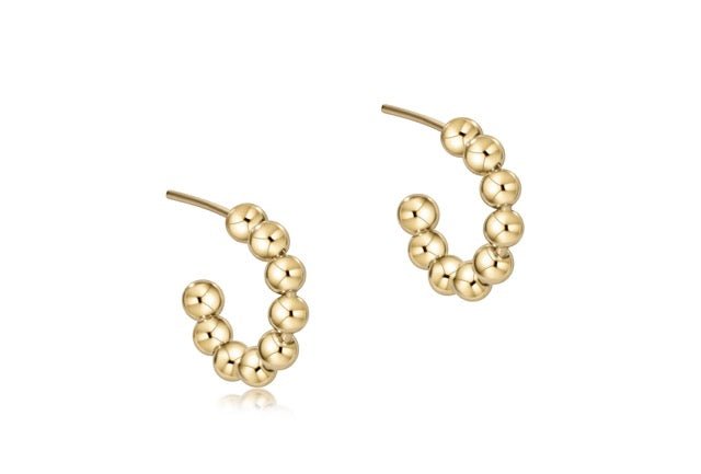 Beaded Classic 1" Hoop 4mm Gold - She Chester