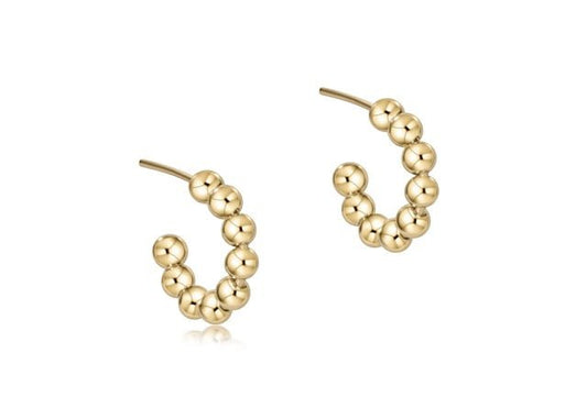 Beaded Classic 1" Hoop 4mm Gold - She Chester