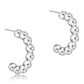 Beaded Classic 1" Hoop 4mm Silver - She Chester