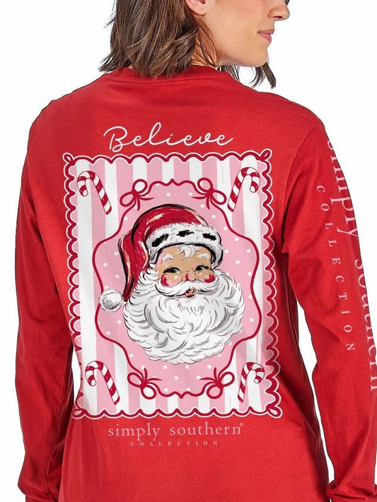 Believe Pink Stripe LS Tee - She Chester