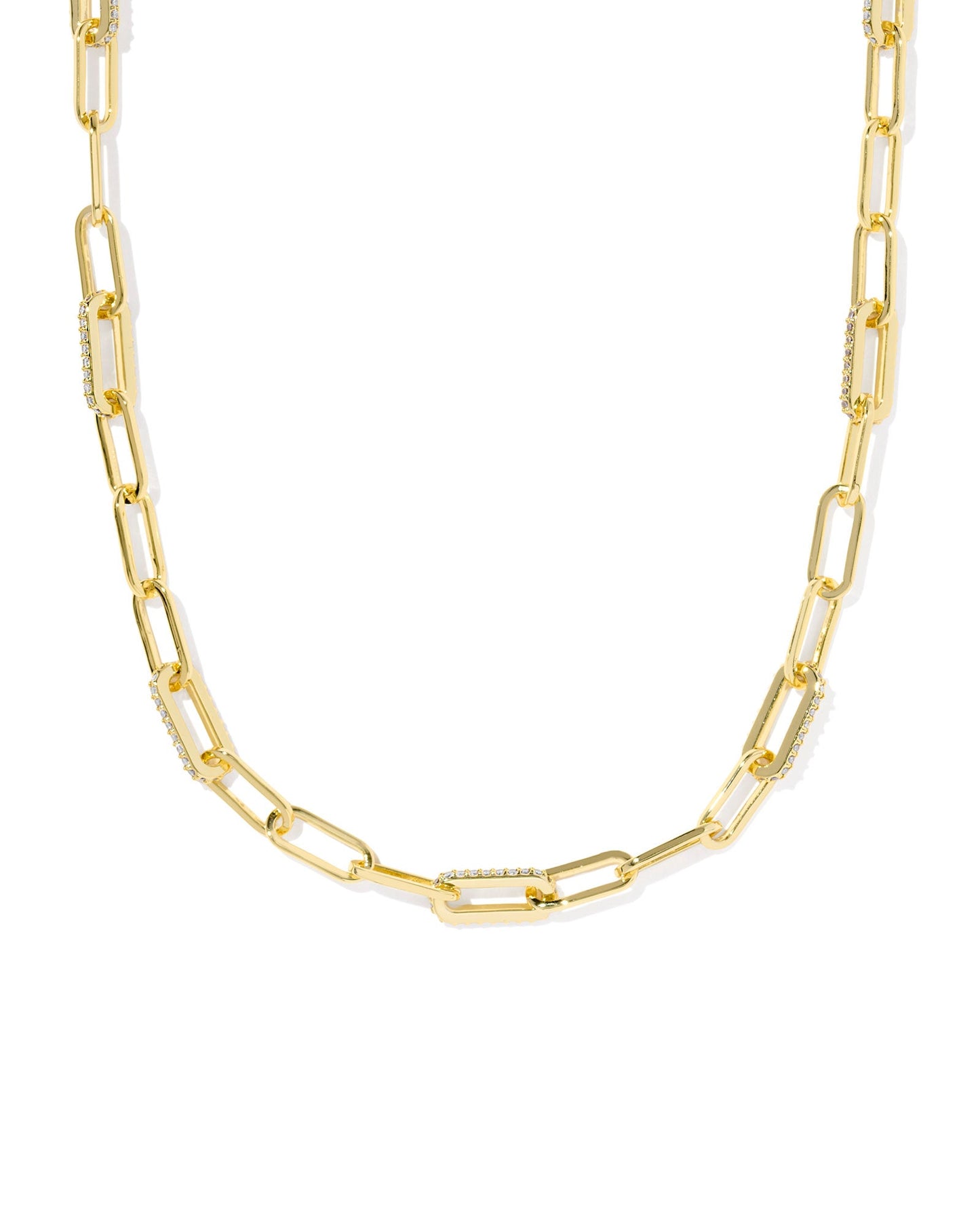 BELLA CHAIN NECKLACE GOLD WHITE CZ - She Chester