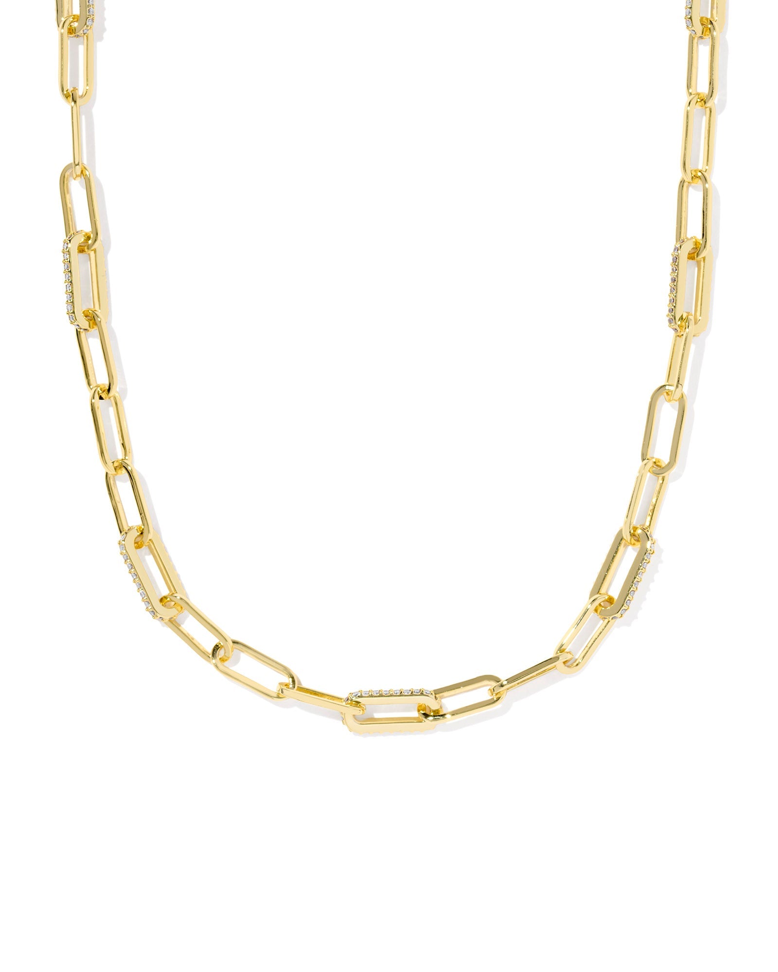 BELLA CHAIN NECKLACE GOLD WHITE CZ - She Chester
