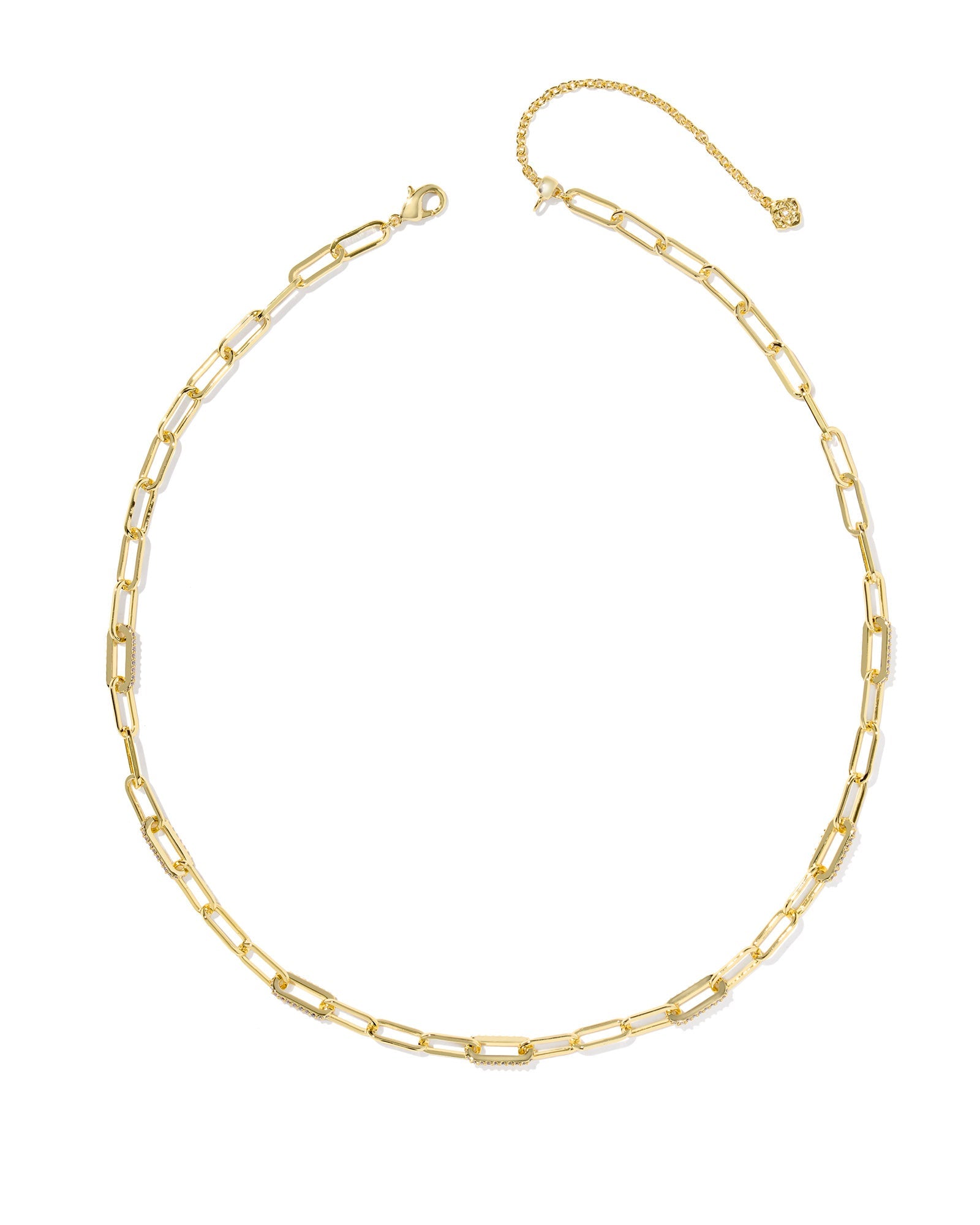 BELLA CHAIN NECKLACE GOLD WHITE CZ - She Chester