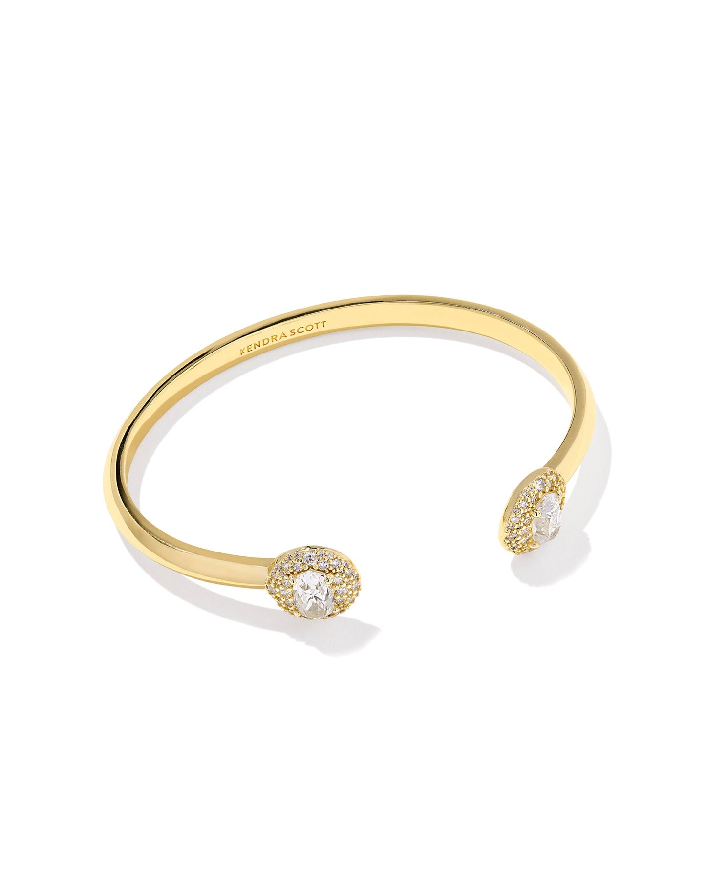 BELLA CUFF BRACELET GOLD WHITE CZ S/M - She Chester