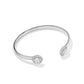 BELLA CUFF BRACELET SILVER WHITE CZ S/M - She Chester