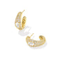 BELLA HOOP EARRINGS GOLD WHITE CZ - She Chester