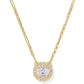 BELLA SHORT PENDANT NECKLACE GOLD WHITE CZ - She Chester