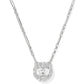 BELLA SHORT PENDANT NECKLACE SILVER WHITE CZ - She Chester