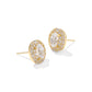 BELLA STUD EARRINGS GOLD WHITE CZ - She Chester