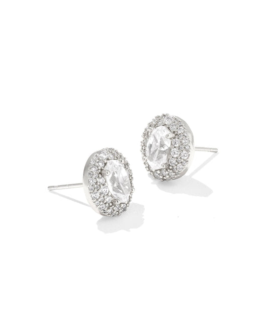 BELLA STUD EARRINGS SILVER WHITE CZ - She Chester